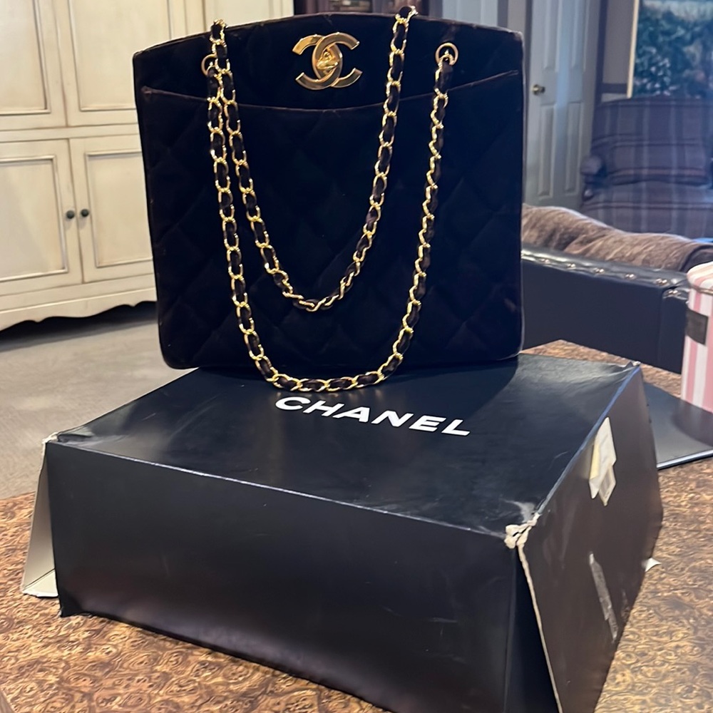 Chanel Velvet Tote Bag
